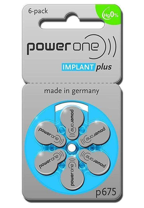 Power One Hearing Aid Batteries Size 675 Implant Plus Pack of 6-HearingDirect-brand_Power One,price_£4 - £4.99,size_Size 675,type_Cochlear implant battery,type_Pack of 6