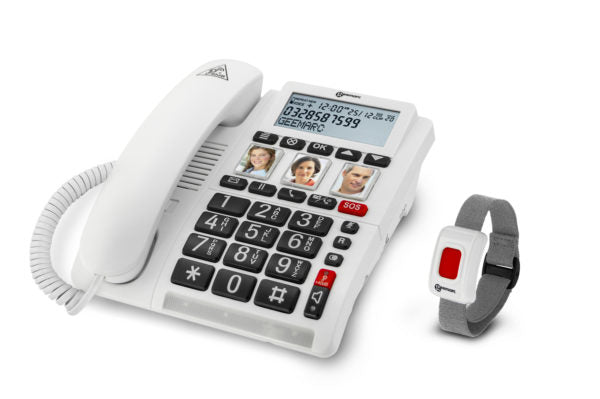 Geemarc CL610 Big Button Telephone with remote SOS bracelet