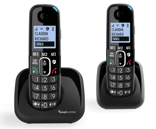 Amplicomms BT1502 Duo - Cordless amplified phone twinset Hearing direct- HearingDirect UK