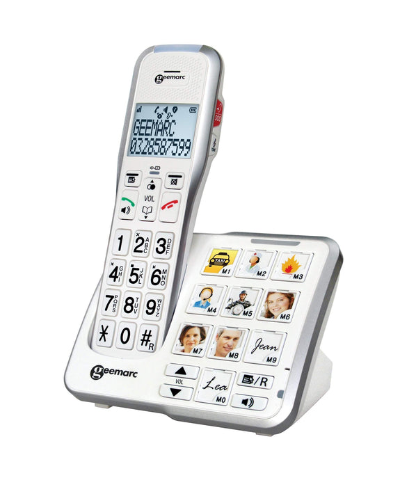 Geemarc AmpliDect 595 Amplified Cordless Twin Phone Set with Photo Memory Buttons & Answering Machine-HearingDirect-