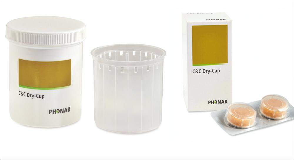 Phonak 'C&C Line' Drying Beaker & Drying Capsules Kit-HearingDirect-brand_Phonak,type_Cleaning and hygiene,type_Dehumidifier