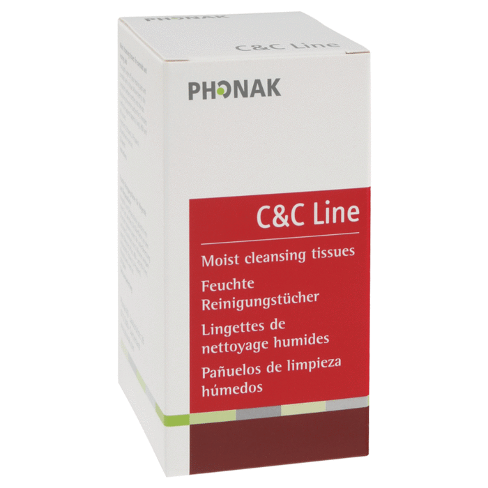 Phonak 'C&C Line' Cleansing Tissues CT3 (25 Tissues)-HearingDirect-brand_Phonak,type_Cleaning and hygiene