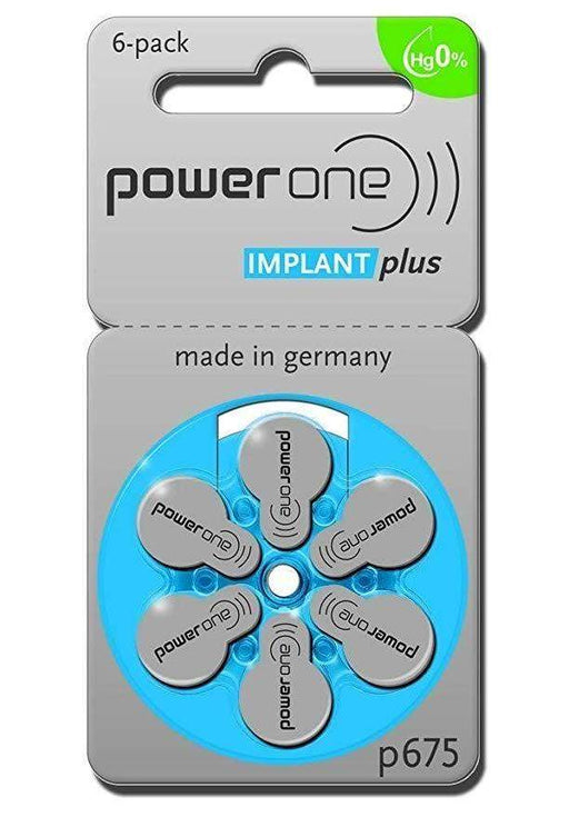Power One Hearing Aid Batteries Size 675 Implant Plus Pack of 6-HearingDirect-brand_Power One,price_£4 - £4.99,size_Size 675,type_Cochlear implant battery,type_Pack of 6
